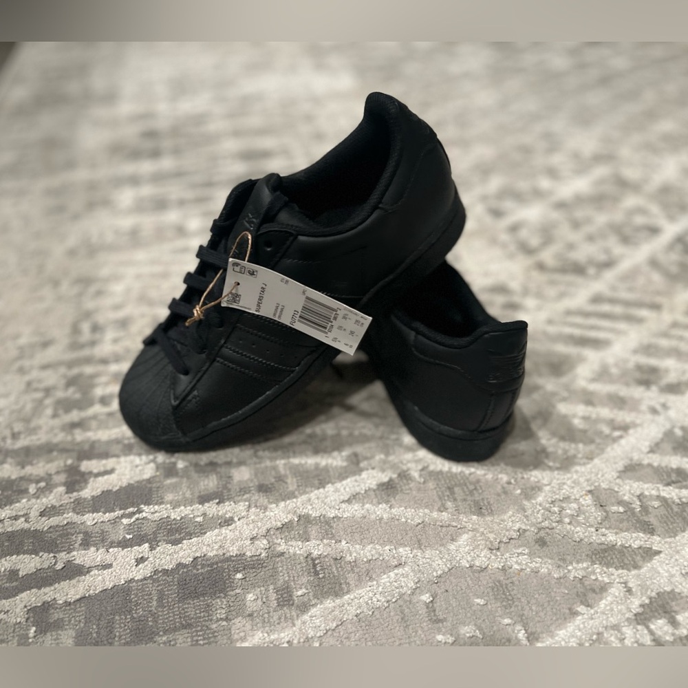 Adidas all-black originals  - size 6 big kid - fits between 7.5-8 womens